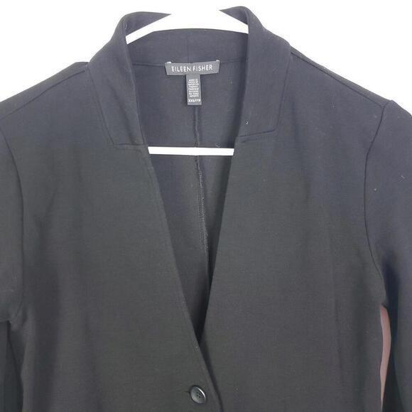 Eileen Fisher Blazer Womens XXS One Button Inverted Collar Stretch Ponte Office - Picture 3 of 8